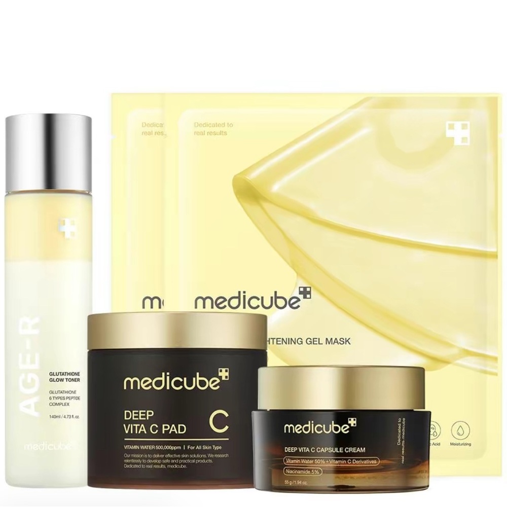 Skincare Set with Gold and Black Packaging